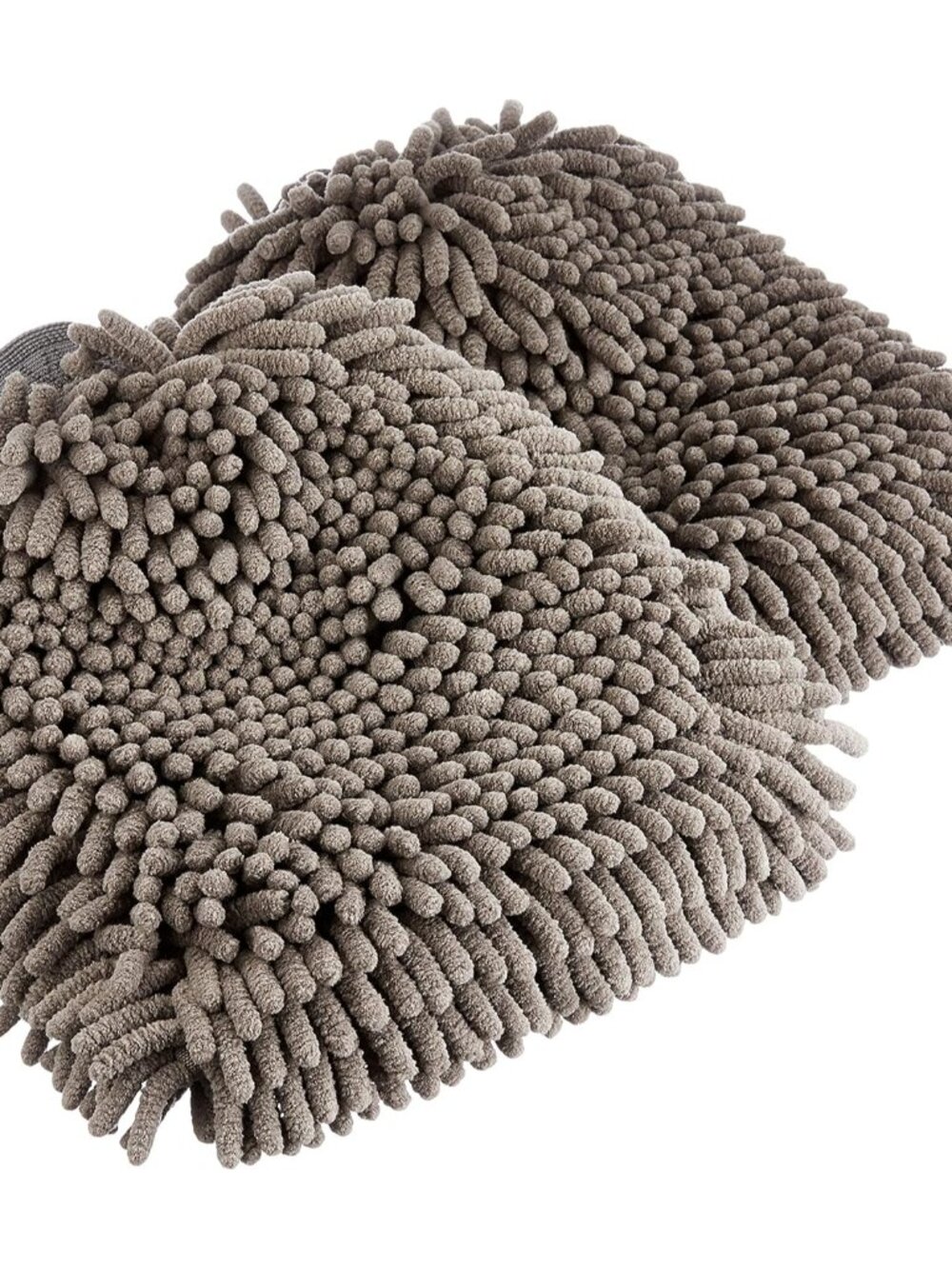 Absorbent Microfiber Car Wash Drying Mitts, 2 Pack, Gray, 10.44" L x 9.06" W